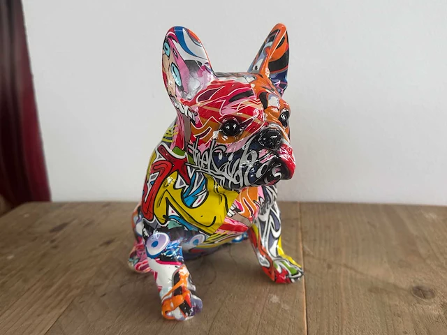Bulldog zit graffiti klein h20cm - afbeelding 1 van  3
