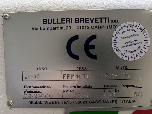 Bulleri fpm 4016 cnc bewerkingscentrum - afbeelding 11 van  46
