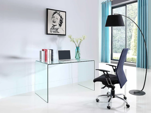 Bureau - gebogen glas - transparant - afbeelding 1 van  5