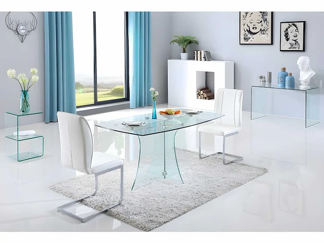 Bureau - gebogen glas - transparant - afbeelding 4 van  5