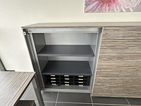 Bureau / tafel l-vorm + dossierkast met schuifdeuren - afbeelding 6 van  7