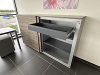 Bureau / tafel l-vorm + dossierkast met schuifdeuren - afbeelding 7 van  7