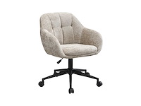 Bureaustoel - getextureerde stof - beige - verstelbare hoogte - afbeelding 4 van  7