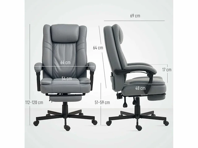 Bureaustoel met massagefunctie - afbeelding 4 van  6