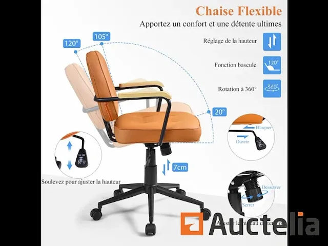 Bureautafel zetel-rocker rugleuning-armleuning - afbeelding 4 van  12