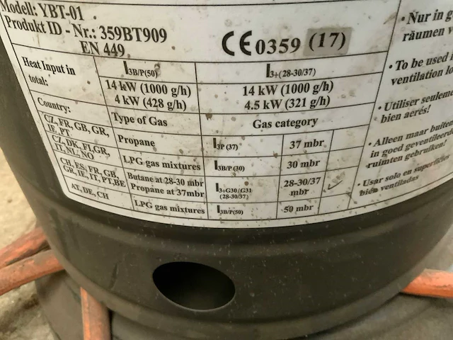 Burny ybt-01 gas terrasverwarming - afbeelding 4 van  4