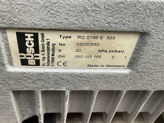 Busch rc 0100 e 503 vacuümpomp - afbeelding 7 van  7