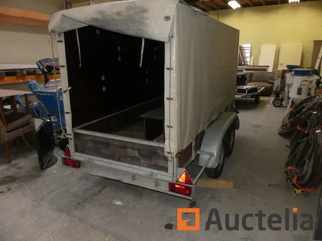Bw trailers dubbelassige aanhanger met dekzeil 500 kg - afbeelding 2 van  9