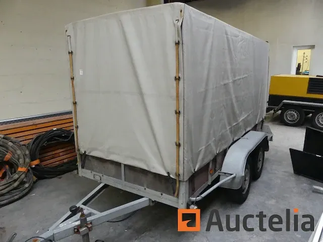 Bw trailers dubbelassige aanhanger met dekzeil 500 kg - afbeelding 4 van  9