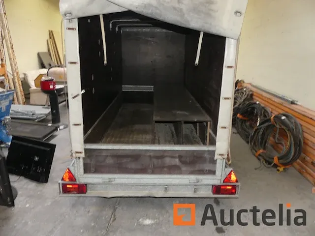 Bw trailers dubbelassige aanhanger met dekzeil 500 kg - afbeelding 5 van  9