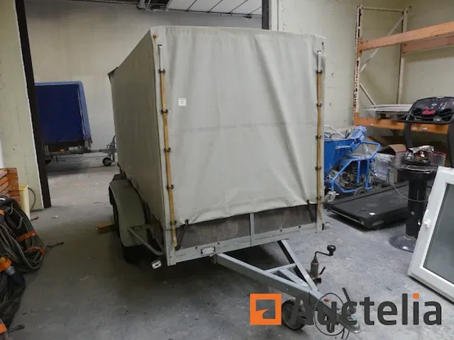 Bw trailers dubbelassige aanhanger met dekzeil 500 kg - afbeelding 6 van  9