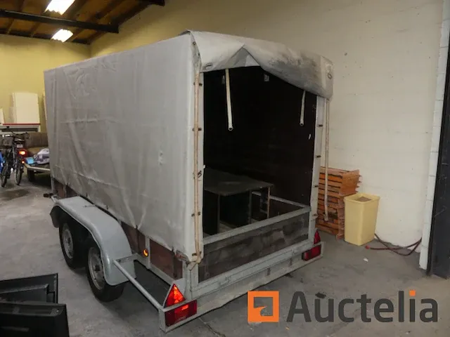 Bw trailers dubbelassige aanhanger met dekzeil 500 kg - afbeelding 7 van  9