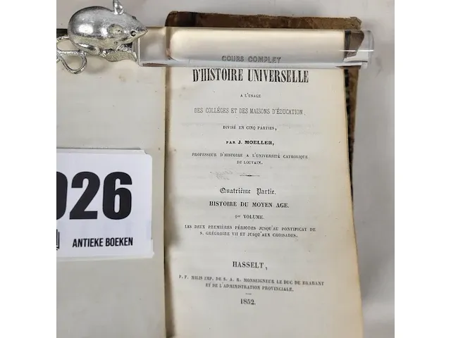 Ca 1870 vier boeken in leer thema geschiedennis - afbeelding 3 van  5