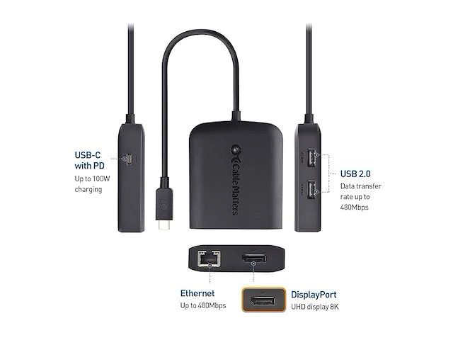 Cable matters dock usb c multiport - afbeelding 2 van  3