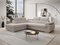 Cabrio linker hoek bank in beige ribfluwelen - afbeelding 1 van  9