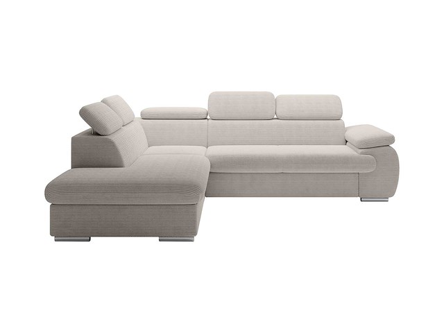 Cabrio linker hoek bank in beige ribfluwelen - afbeelding 2 van  9