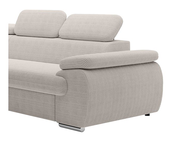 Cabrio linker hoek bank in beige ribfluwelen - afbeelding 6 van  9