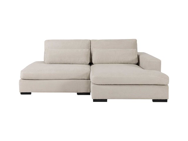 Cabrio rechterhoek bank in beige ribfluwelen - afbeelding 2 van  8