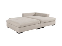 Cabrio rechterhoek bank in beige ribfluwelen - afbeelding 4 van  8