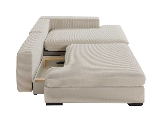 Cabrio rechterhoek bank in beige ribfluwelen - afbeelding 5 van  8