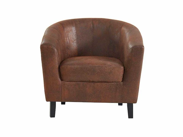 Cabriolet fauteuil in bruin verouderde microvezel - afbeelding 2 van  4