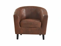 Cabriolet fauteuil in bruin verouderde microvezel - afbeelding 2 van  4