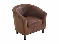 Cabriolet fauteuil in bruin verouderde microvezel - afbeelding 3 van  4