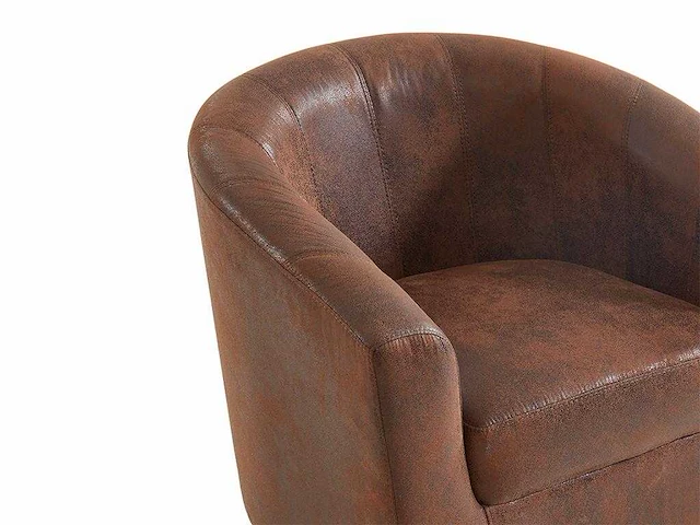 Cabriolet fauteuil in bruin verouderde microvezel - afbeelding 4 van  4