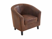 Cabriolet fauteuil in bruin verouderde microvezel - afbeelding 3 van  4