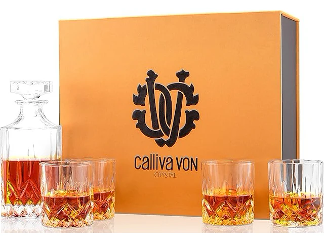 Calliva von glazen en whiskykaraf - afbeelding 1 van  3