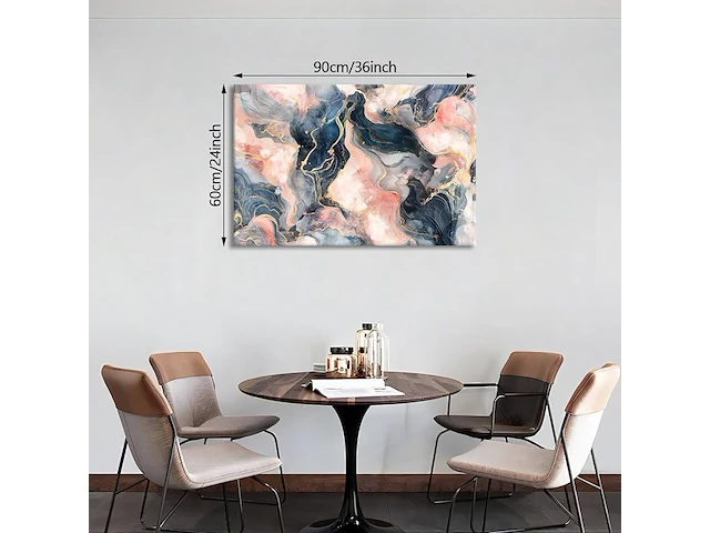 Canvas modern marble print 90x60 - afbeelding 1 van  2