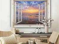 Canvas schilderij - doorkijkraam zee 120x80 cm. - afbeelding 1 van  4