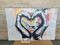 Canvas schilderij - heart with hands 120x80 cm. - afbeelding 4 van  4