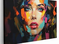 Canvas schilderij - kleurrijk gezicht 120x80 cm. - afbeelding 3 van  4