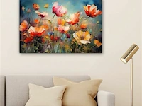Canvas schilderij - kleurrijke bloemen 120x80 cm. - afbeelding 1 van  4