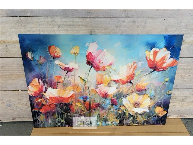 Canvas schilderij - kleurrijke bloemen 120x80 cm. - afbeelding 4 van  4