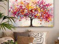 Canvas schilderij - kleurrijke boom 140x90cm. - afbeelding 2 van  3