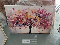 Canvas schilderij - kleurrijke boom 140x90cm. - afbeelding 3 van  3