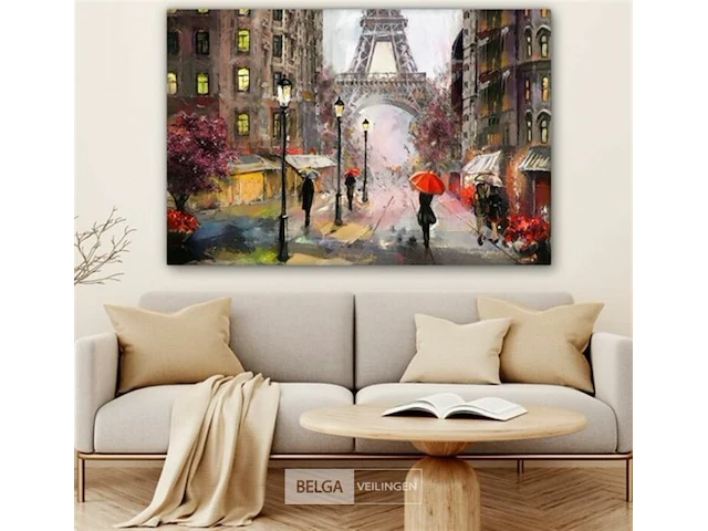 Canvas schilderij - parijs/eifeltoren 140x90 cm. - afbeelding 1 van  4