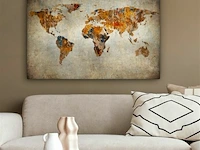 Canvas schilderij - wereldkaart 140x90 cm. - afbeelding 1 van  4