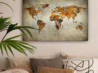 Canvas schilderij - wereldkaart 140x90 cm. - afbeelding 3 van  4