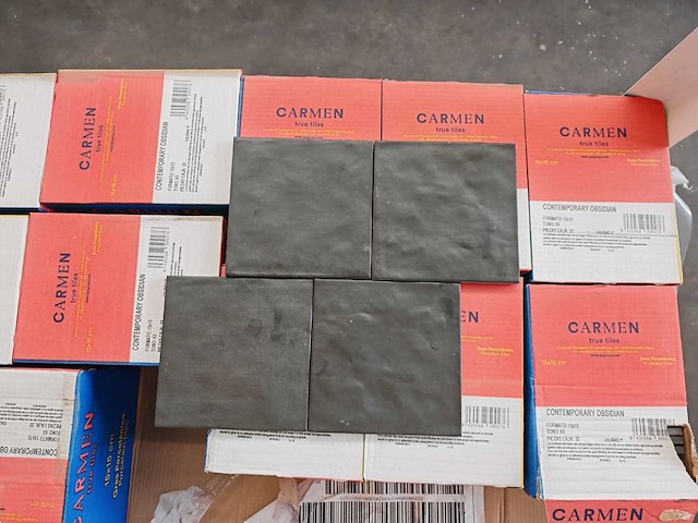 Carmen contemporary obsidian mat wandtegel 15x15 cm 44,55 m² - afbeelding 1 van  7