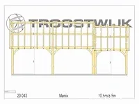 Carport fijnspar 10,5x5,5 inclusief beplanking - afbeelding 2 van  34