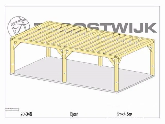 Carport fijnspar 8x4,5 - afbeelding 10 van  17