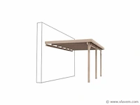 Carport tegen muur 3x10x2 - afbeelding 1 van  1