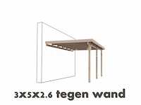 Carport tegen muur 3x5x2,6 - afbeelding 1 van  1