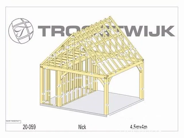 Carport/bijgebouw fijnspar 4,5x4 - afbeelding 14 van  19