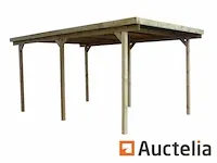 Carport/overkapping plat dak 300x1000cm. doorrijhoogte 260cm. excl. dakplaten - afbeelding 1 van  1