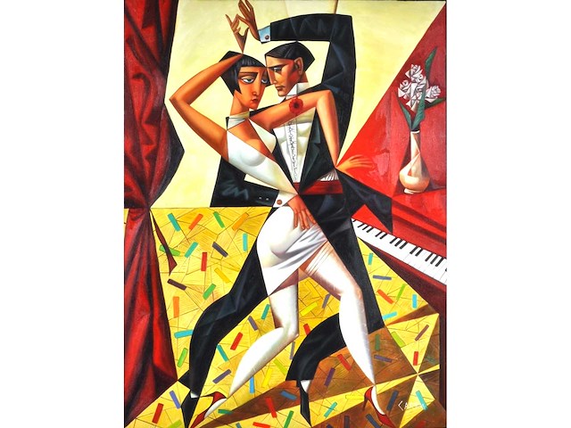 Carra – les danceurs - olie op doek - 120x90 cm - afbeelding 1 van  13