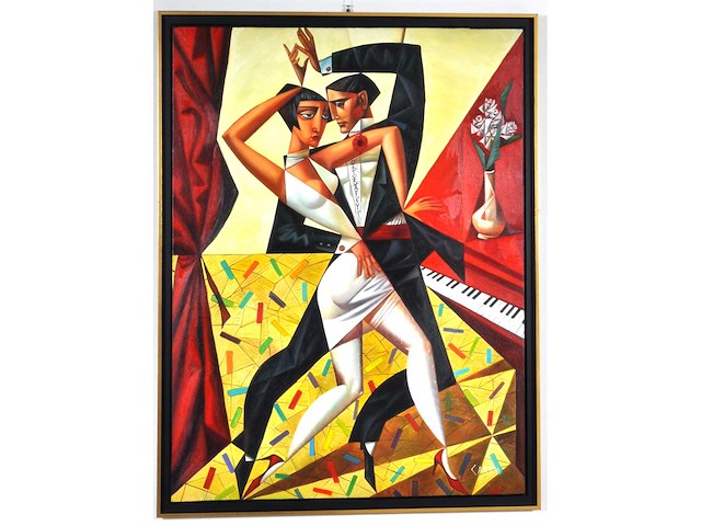 Carra – les danceurs - olie op doek - 120x90 cm - afbeelding 6 van  13